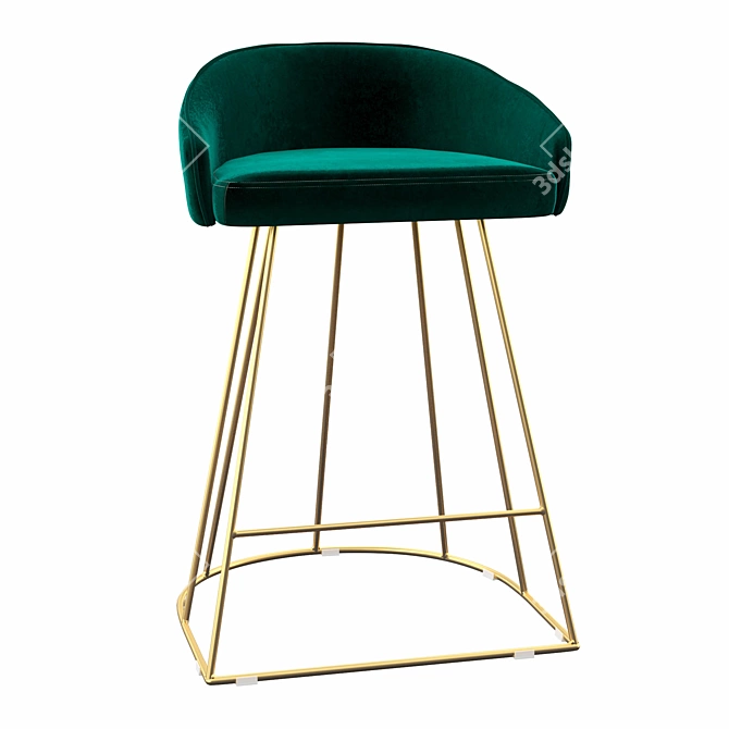 Sleek Modern Bar Stool 3D model image 1