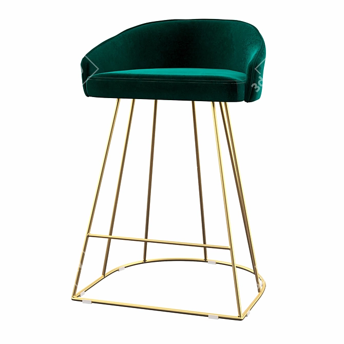 Sleek Modern Bar Stool 3D model image 2