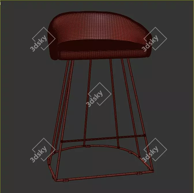 Sleek Modern Bar Stool 3D model image 3