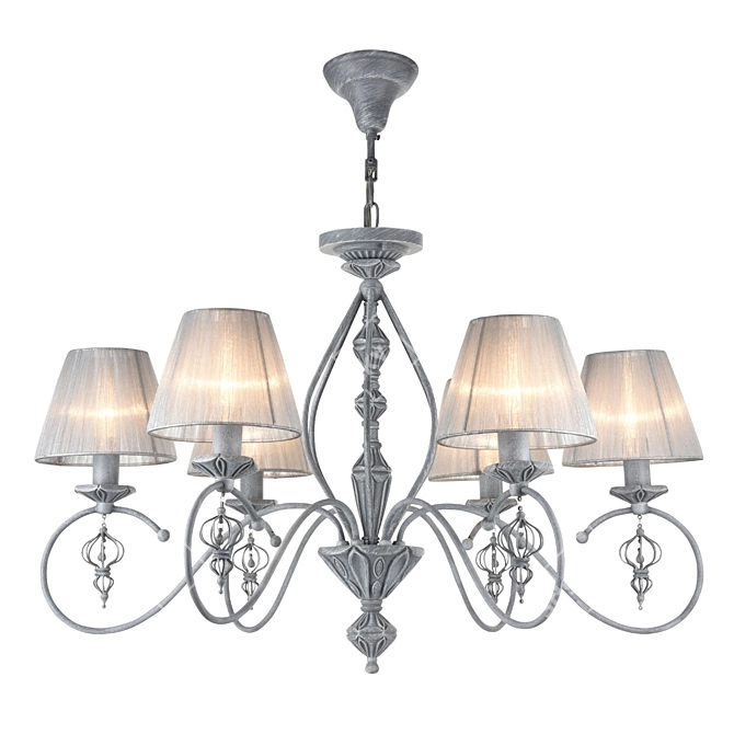 Elegant Grey Chandelier 3D model image 1