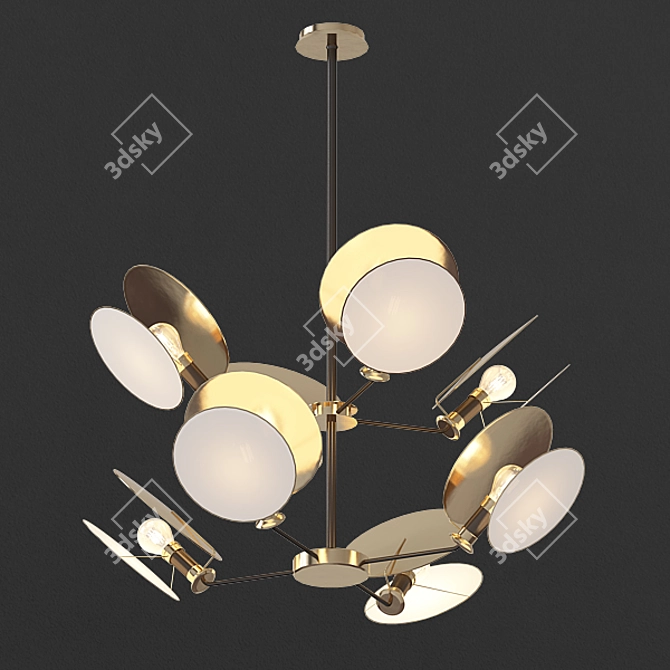 Elegant Polished Nickel Pendant 3D model image 1