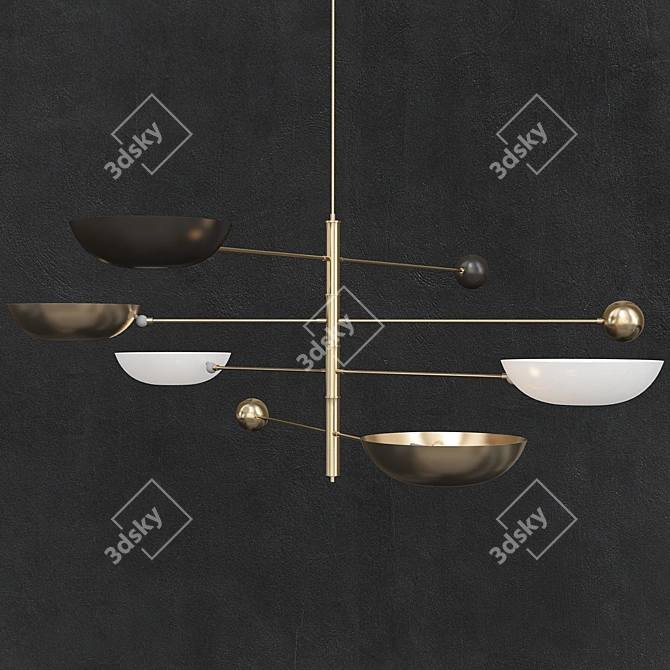 Elegant Brass Cup Pendant 3D model image 1