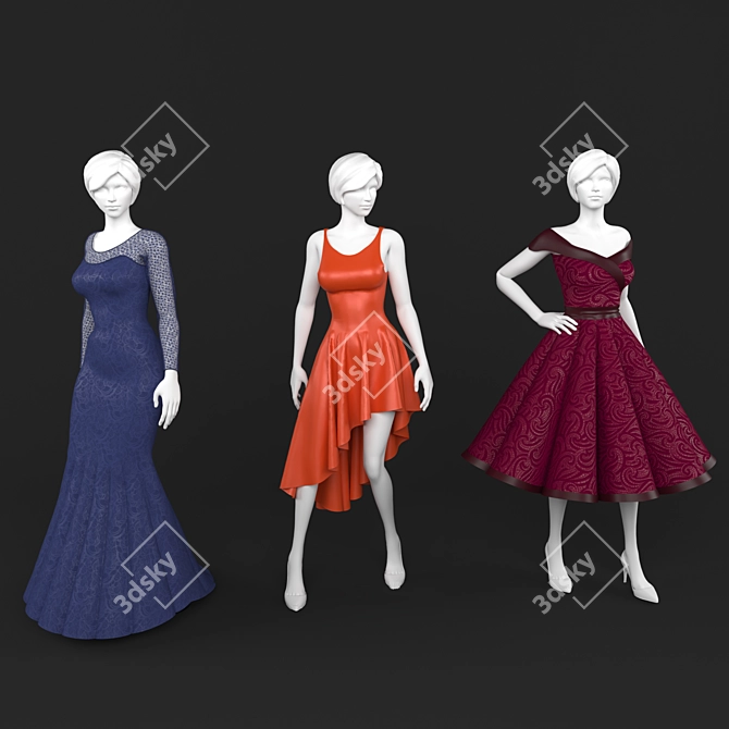 Marvelous Designer Female Mannequin 3D model image 1