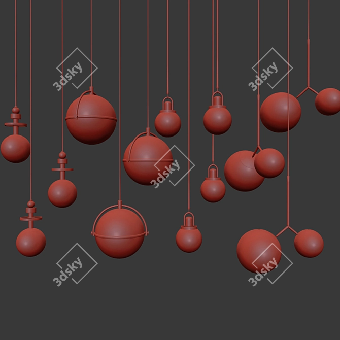 Modern Ceiling Light Set 3D model image 2