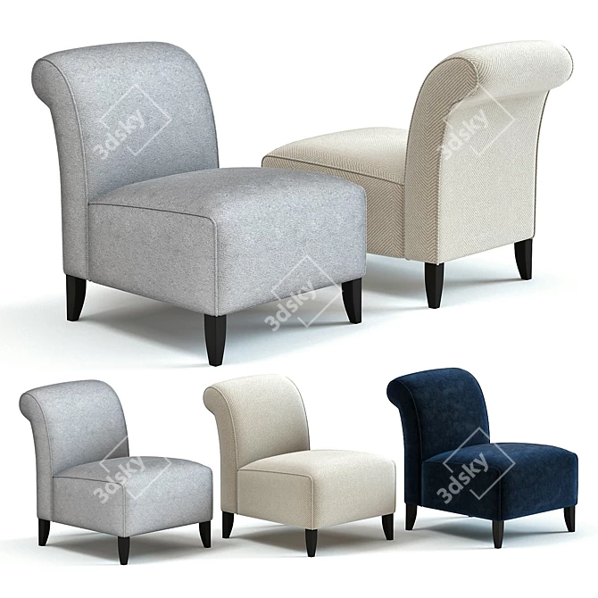 Title: Bligny Armchair: Exquisite Comfort and Style 3D model image 1