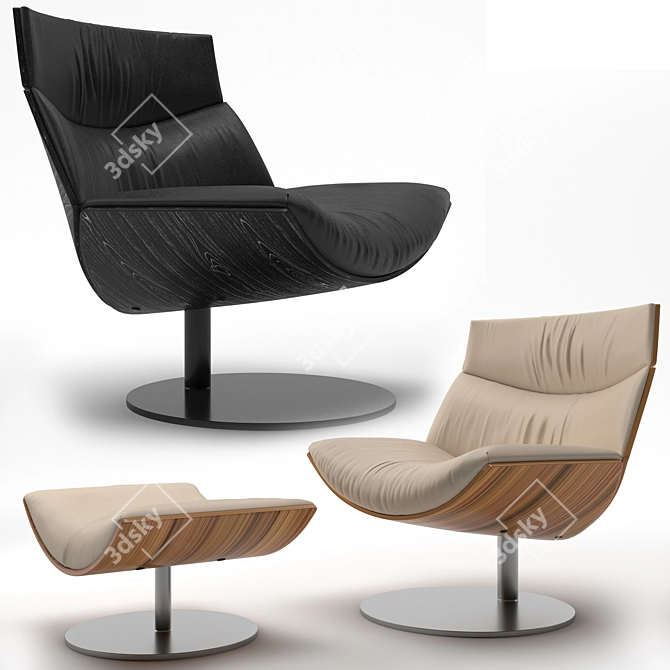 Modern Comfort: Kara Armchair 3D model image 1