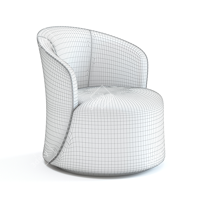 Elegant Oliver Armchair: 3D Model with 3 Colours 3D model image 2