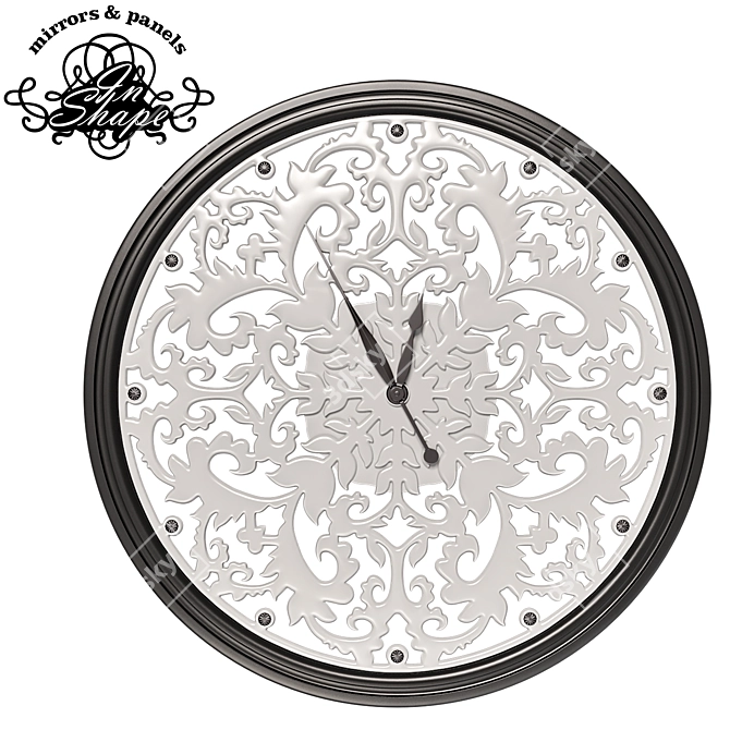 Refined Black LED Wall Clock 3D model image 1