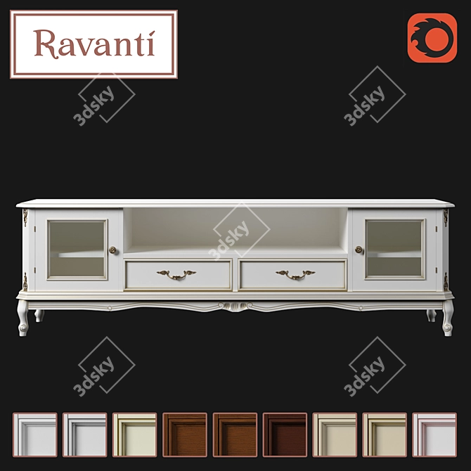 Ravanti TV Stand - Elegant and Spacious 3D model image 1