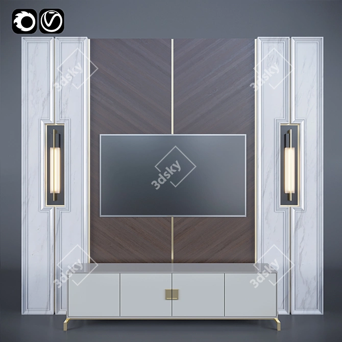 Modern TV Unit for Home 3D model image 1