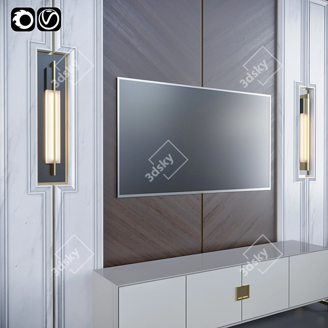 Modern TV Unit for Home 3D model image 2