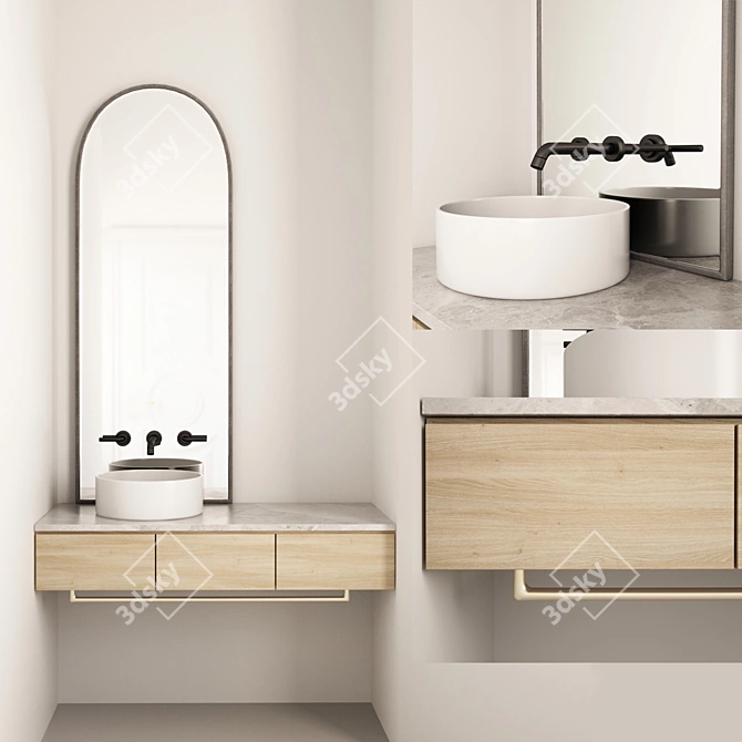 Modern Bathroom Furniture Set 3D model image 1