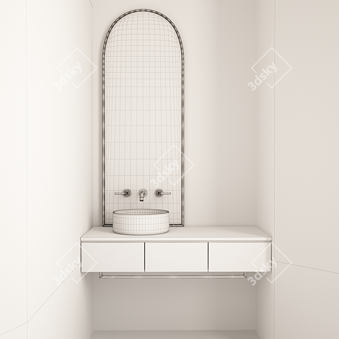 Modern Bathroom Furniture Set 3D model image 2