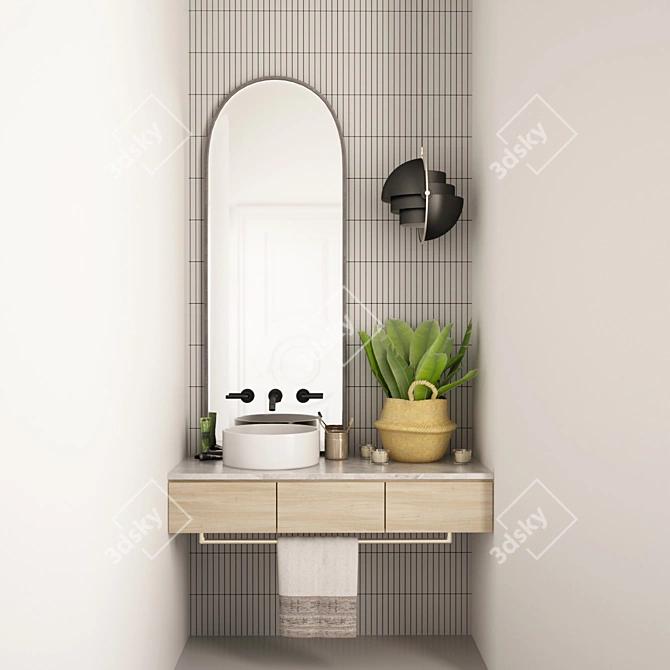 Modern Bathroom Furniture Set 3D model image 3