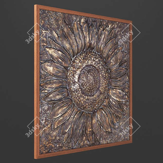 Sunburst Metal Wall Decor 3D model image 2