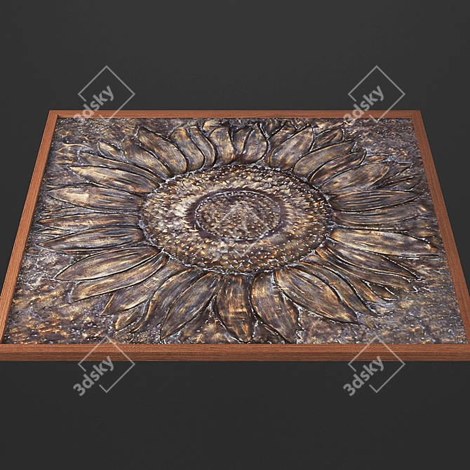 Sunburst Metal Wall Decor 3D model image 3