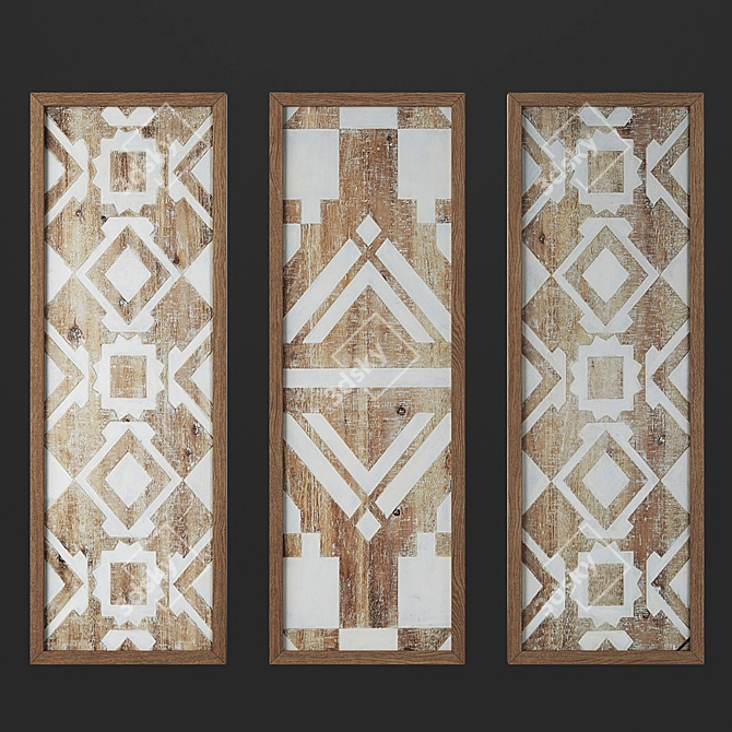 Madison Park Gabbie Natural Wood Wall Decor 3D model image 1