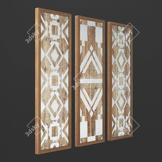 Madison Park Gabbie Natural Wood Wall Decor 3D model image 2