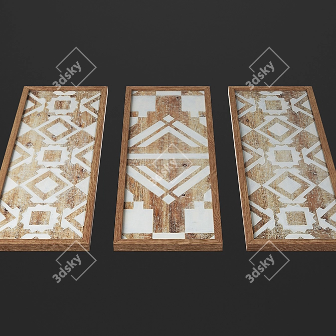 Madison Park Gabbie Natural Wood Wall Decor 3D model image 3