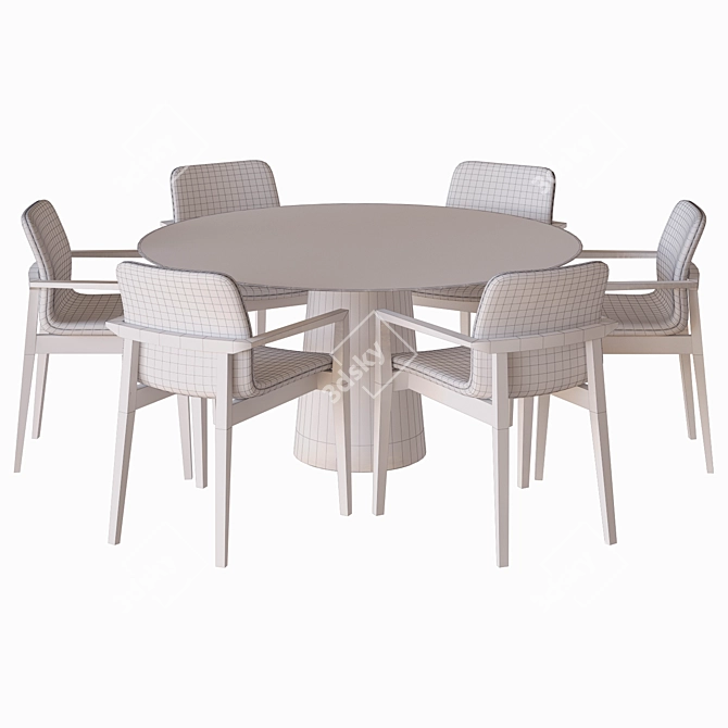 Elegant Garda Chair & Marble Table 3D model image 3