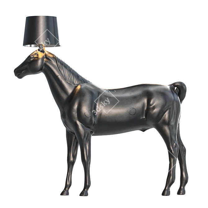 Moooi Horse Lamp: Lowpoly Elegance 3D model image 2