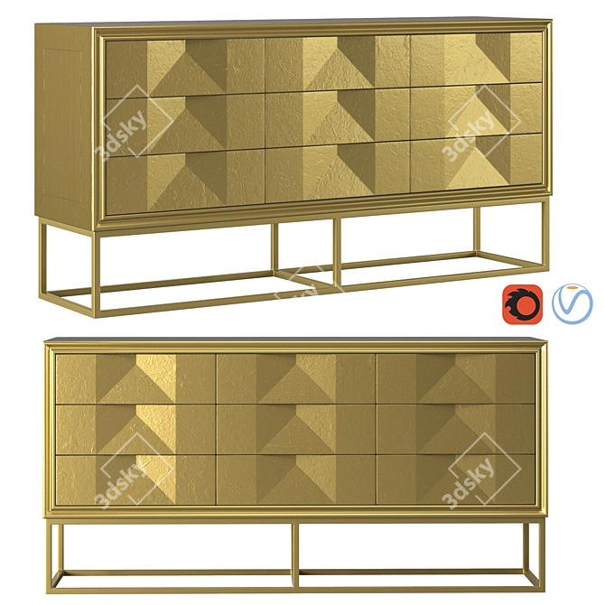 Elegant Torian Credenza: Stylish Storage Solution 3D model image 1