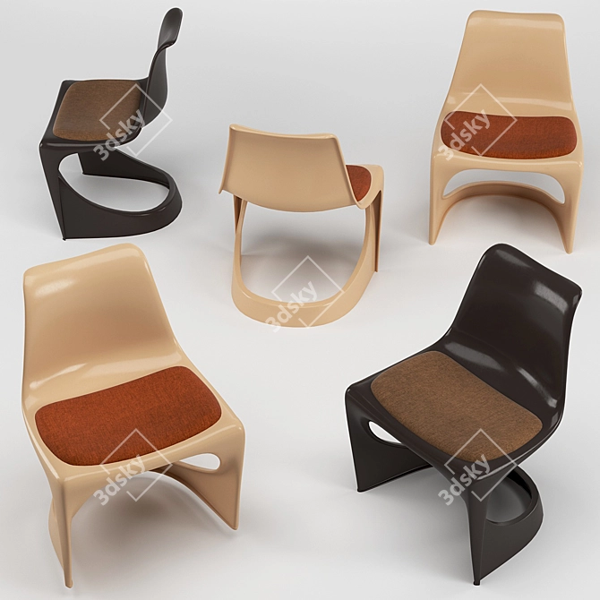 Sleek Cado Chairs: Modern Molded Plastic 3D model image 3