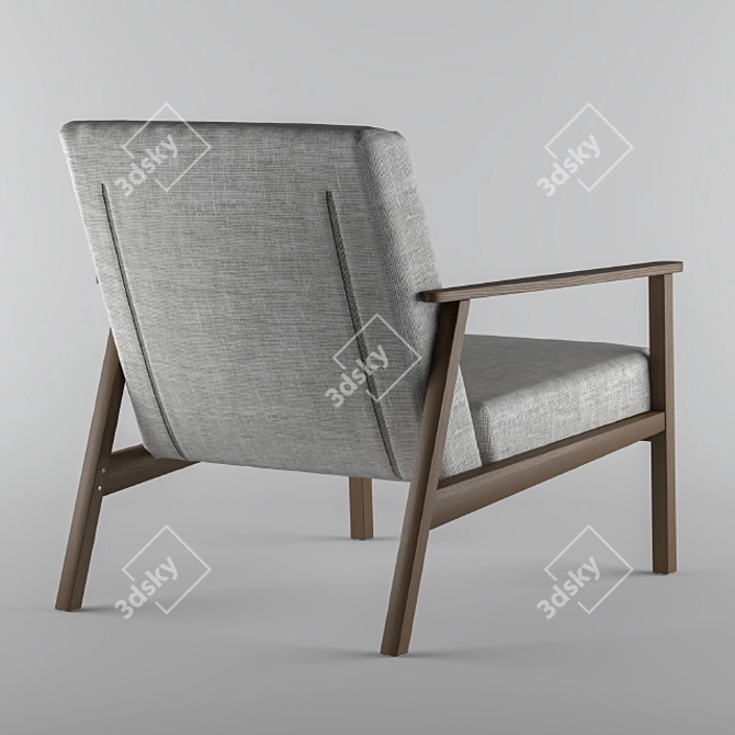 Comfortable Ekenaeset Armchair in Isunda Grey 3D model image 2