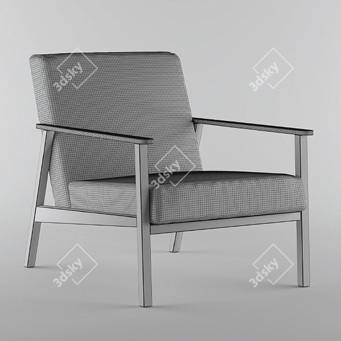 Comfortable Ekenaeset Armchair in Isunda Grey 3D model image 3