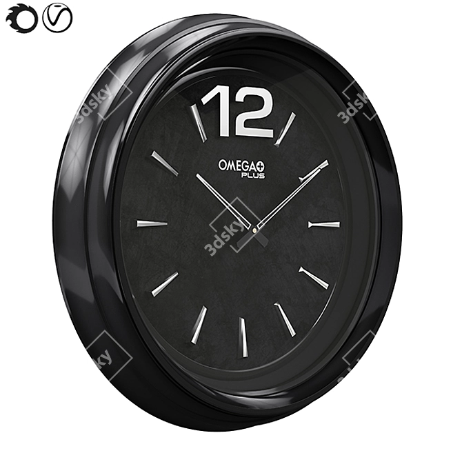 Sleek Black Timepiece Omega 3D model image 1