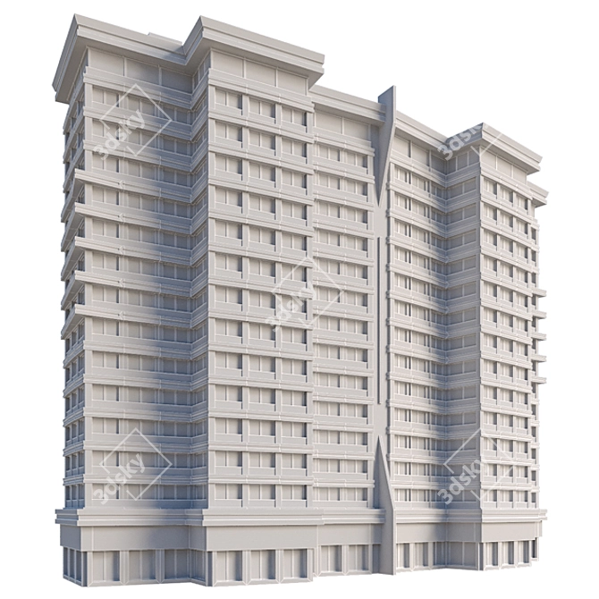 Modern Residential Building with Customizable Modules 3D model image 3