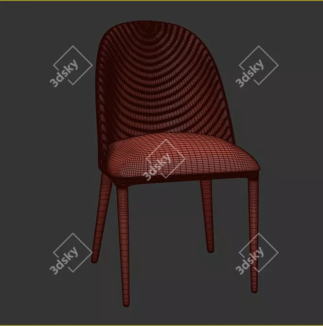 Elegant Bardwell Upholstered Chair 3D model image 3