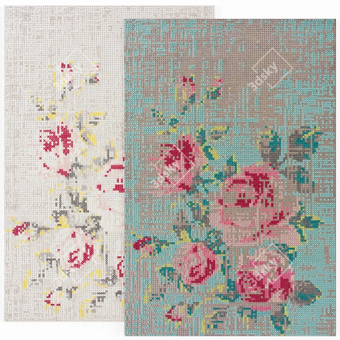 Floral Tapestry Set 3D model image 2