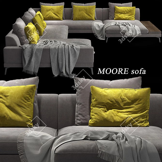 Modular Masterpiece: MOORE Sofa 3D model image 1