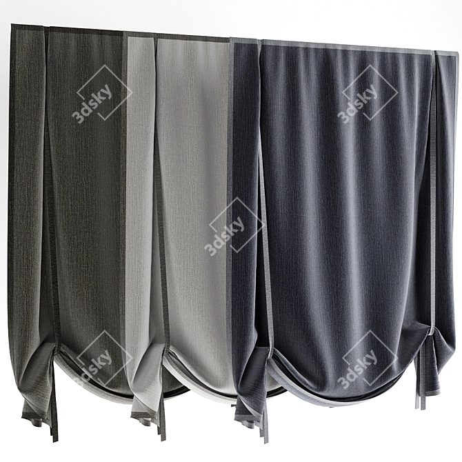 Elegant Roman blinds 3D model image 1