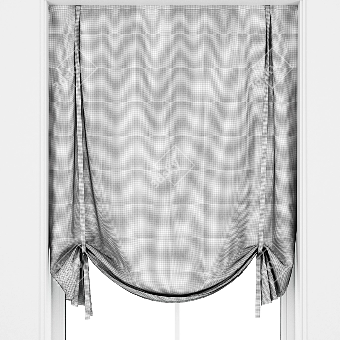 Elegant Roman blinds 3D model image 3