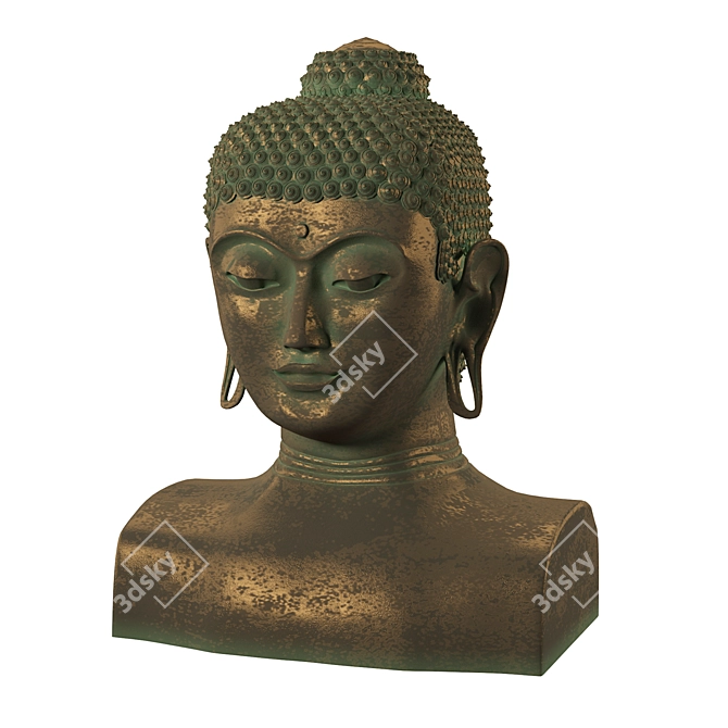 Serene Buddha Bust 3D model image 1