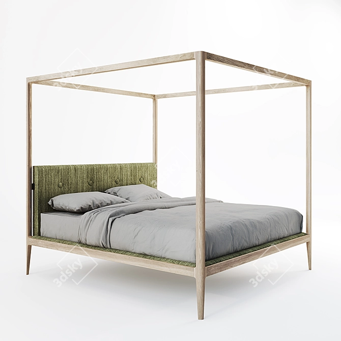 Elegant Canopy Bed: Ziggy 3D model image 1