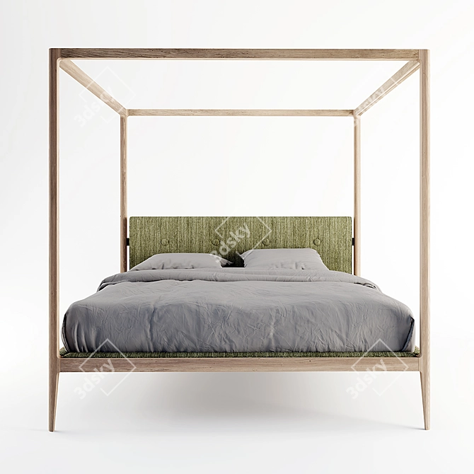 Elegant Canopy Bed: Ziggy 3D model image 2