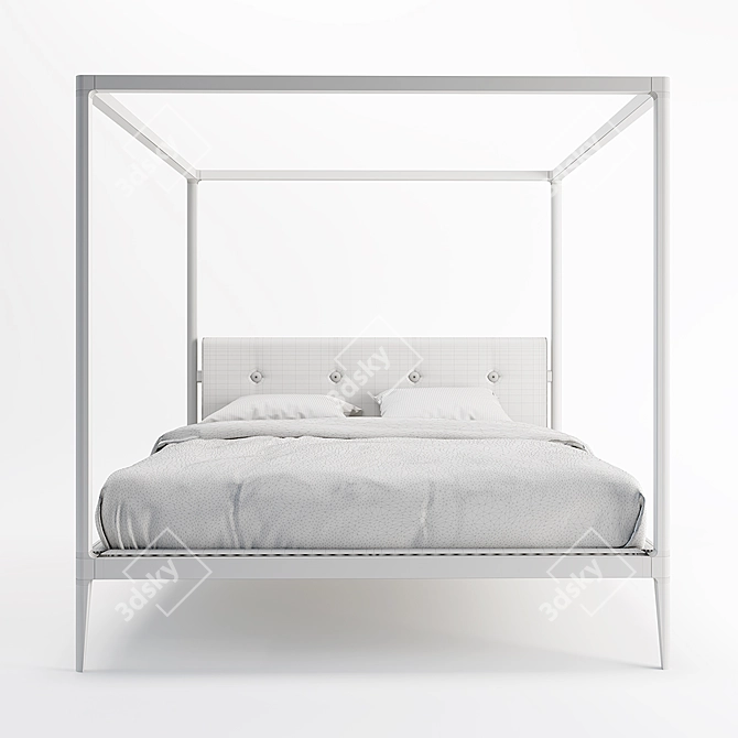 Elegant Canopy Bed: Ziggy 3D model image 3