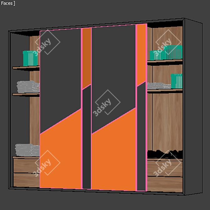 Modern Wardrobe Storage Solution 3D model image 3