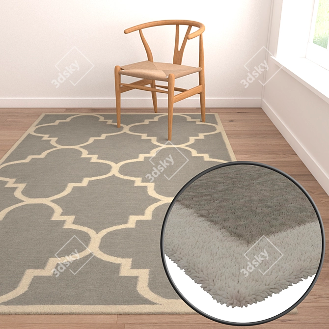 High-Quality Set of 3 Carpets for Close and Far Perspectives 3D model image 2