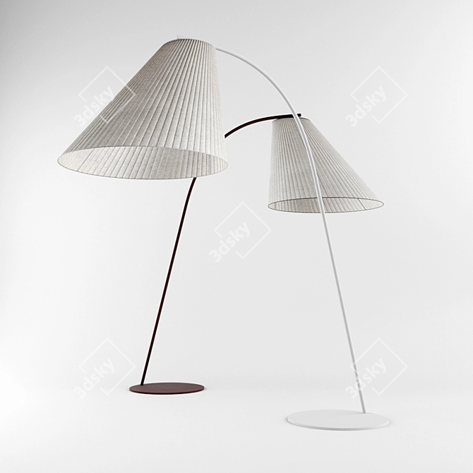 Vintage Cone Floor Lamp: Elegant and Modern Design 3D model image 2