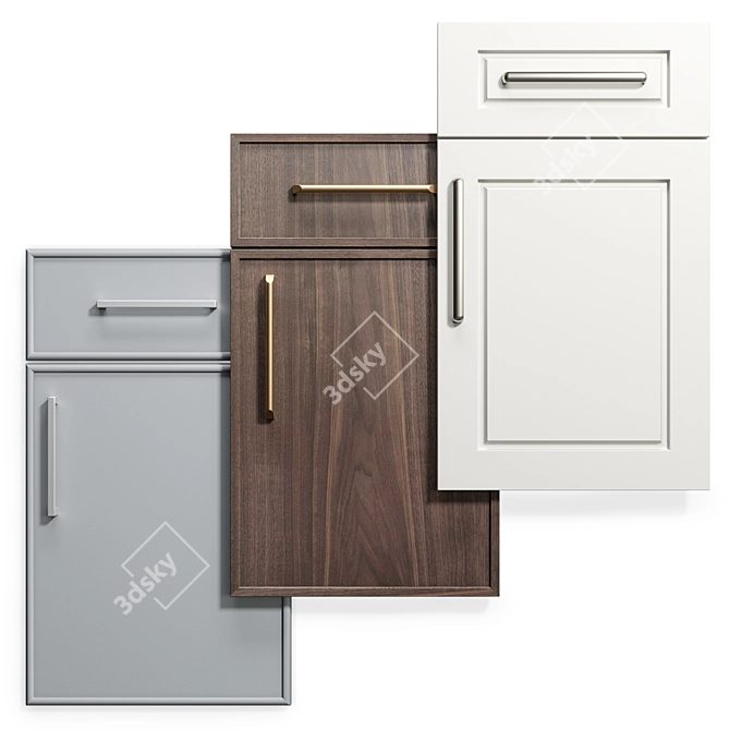 Custom Cabinet Doors Set: Vesta, Millbrook, Belmont 3D model image 1
