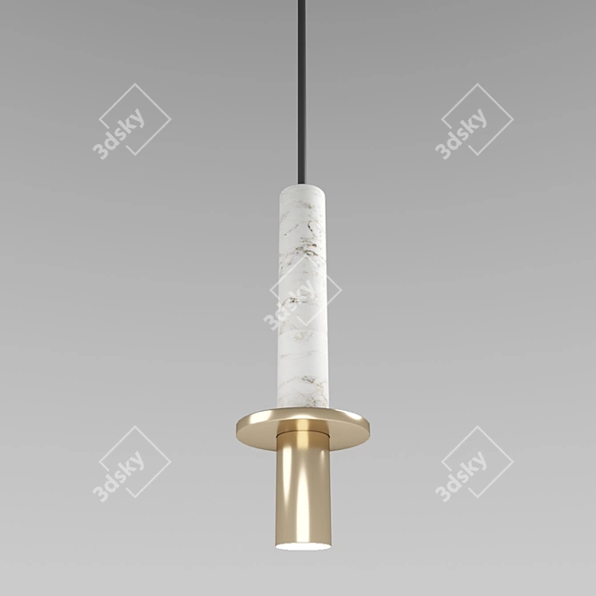 Warrel 48.3344 Pendant Light: Modern Style, Black Metal, Adjustable Height, Stone Shades 3D model image 1