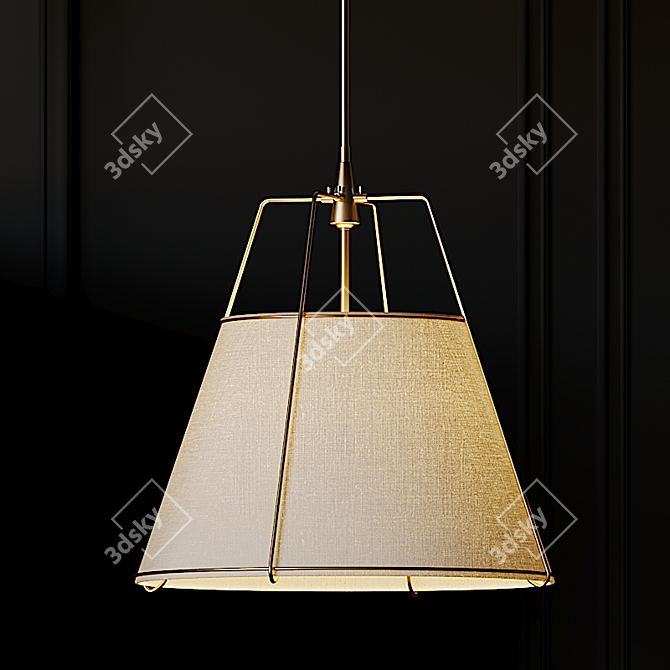 Modern Conical Drum Pendant 3D model image 1