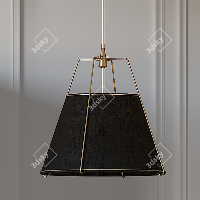 Modern Conical Drum Pendant 3D model image 2