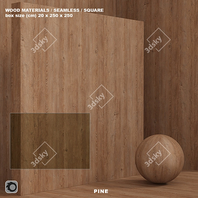 Seamless Pine Wood Set 70 3D model image 1