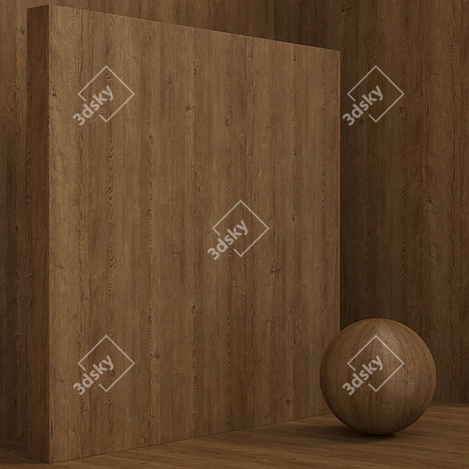 Seamless Pine Wood Set 70 3D model image 3