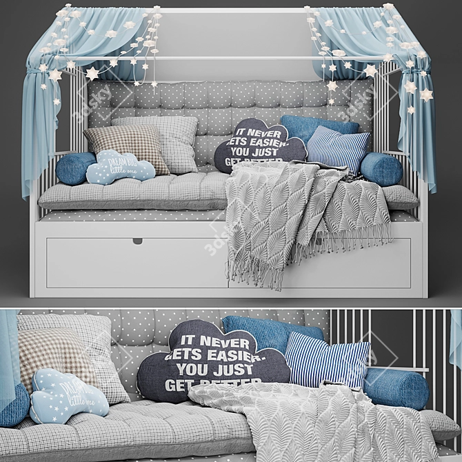 Kids' Dream House Bed 3D model image 1